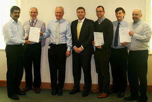 A group of Northern Ireland employees finish taking a short education course. /></p></div><div class=