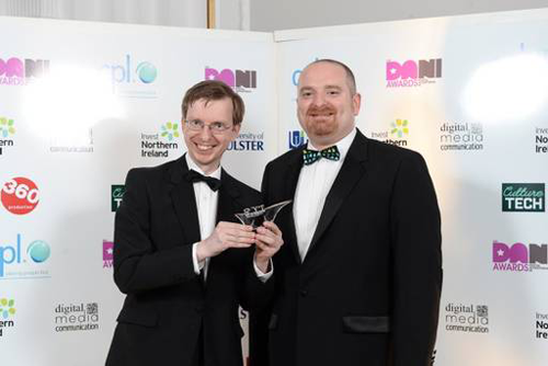 Allstate Northern Irelands' employee Gareth McAleese and co-author Ian simons receives accreditation of the award winning book Go Berserk