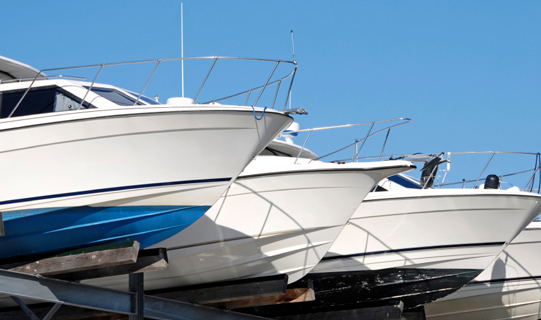 Boats in winter storage