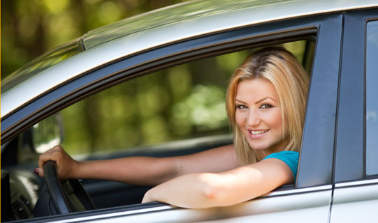 Woman in car