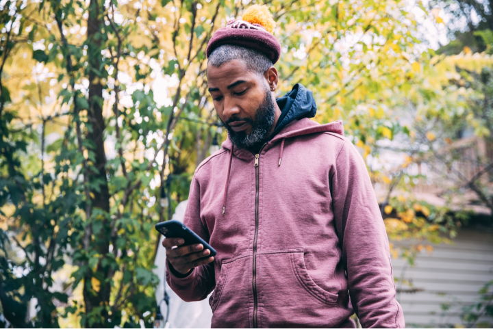 Man on phone. 