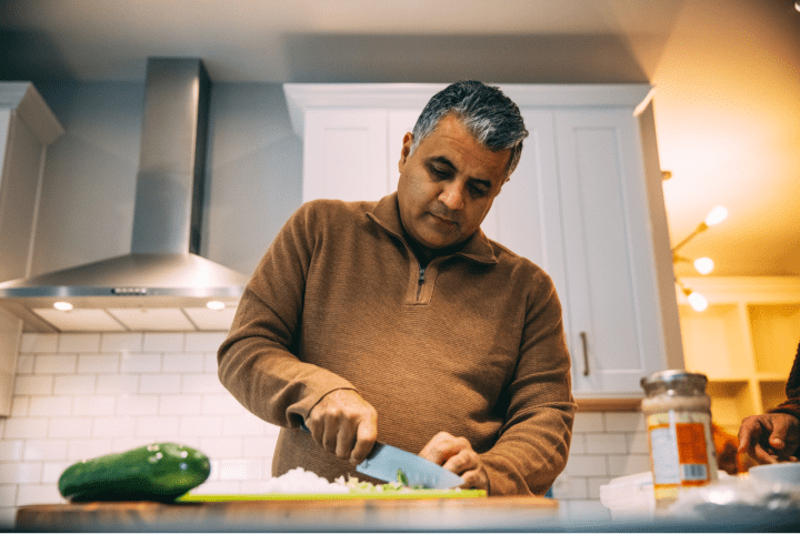 Man cooking.