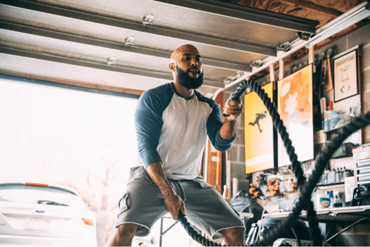 Man exercising.