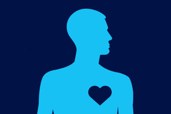 Outline of man and heart symbol