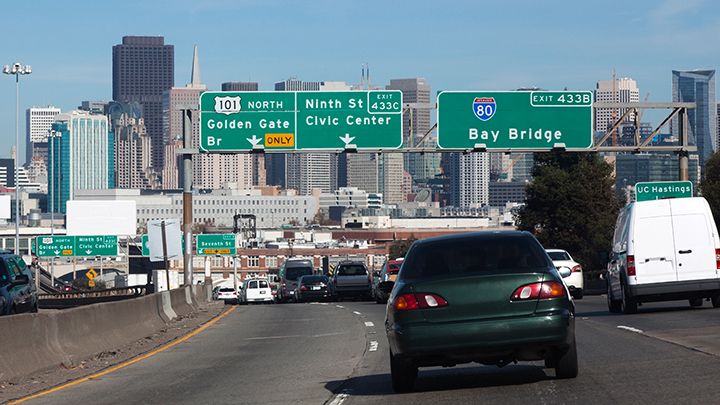 image of road downtown San Francisco. 