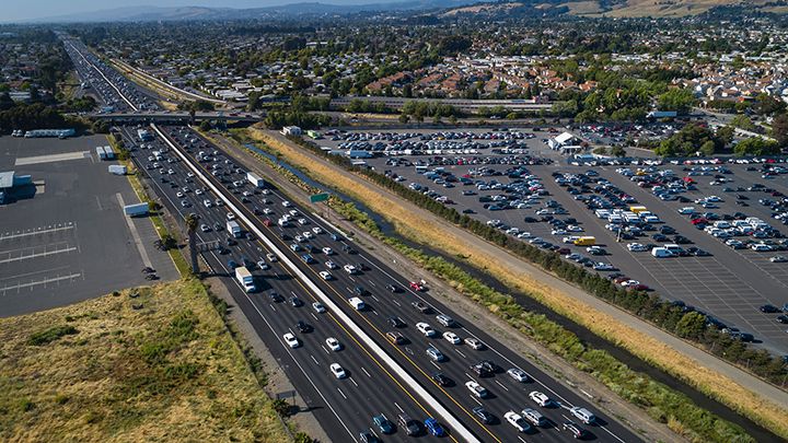 image of cars on highway. 