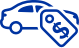 car outline with dollar tag. 