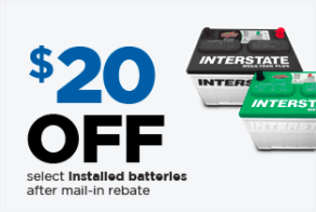 $20 off select Installed Batteries after mail-in rebate