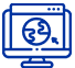 Icon - Illustration of a computer with the world. 