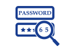 icon - magnifyer and password. 