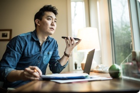 Man talking on cellphone. 