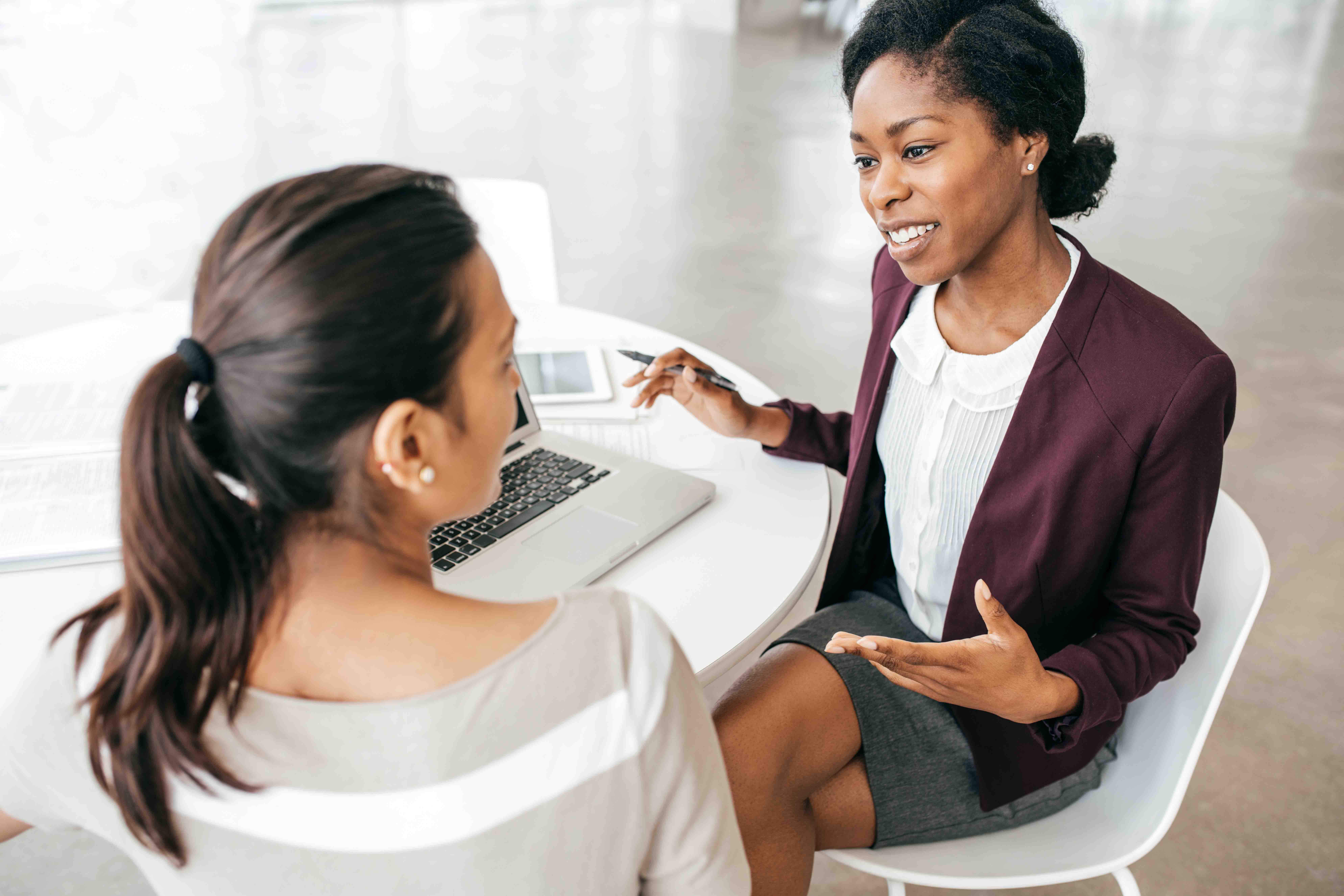 Two women having a work meeting.