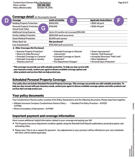 Home Owners Declaration Pages