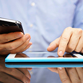 Phone and tablet. 