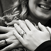 couple with diamond ring.
