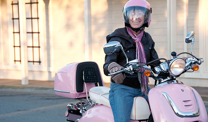 pink motor scooter adults