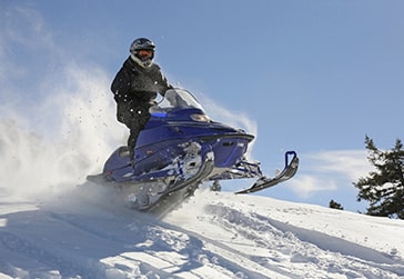 Snowmobile jump. 