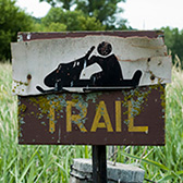 Snowmobile trail sign. 