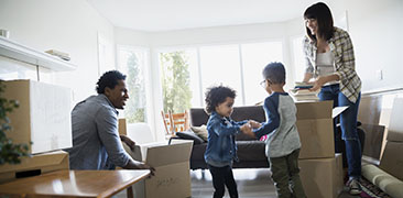 Family moving into a rental property.