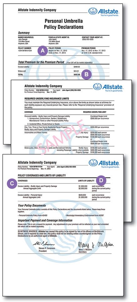 PUP Policy Declarations | Allstate