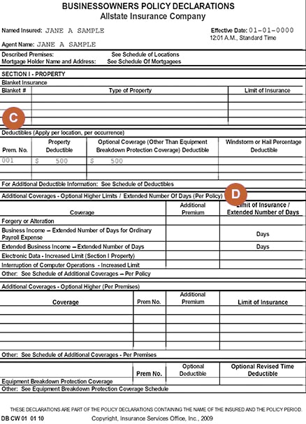 Small Business Insurance Policy Declarations | Allstate